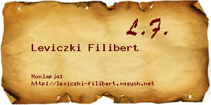 Leviczki Filibert névjegykártya